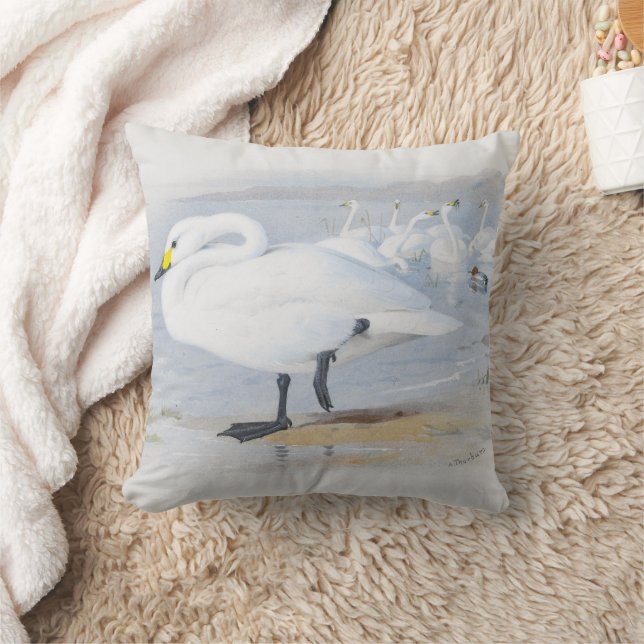Schwan von Bewick, Abbildung Vögel Kissen (Decke)