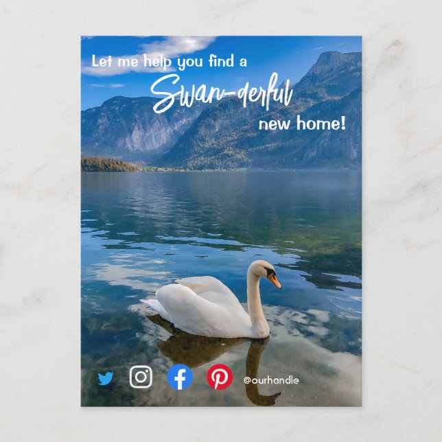 Schwan wunderschönes phantastisches Anwesen Agent  Postkarte (Vorderseite)