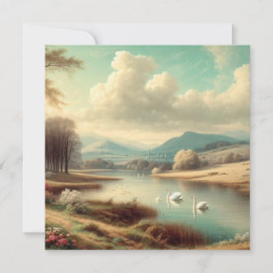 Schwäne am See Einladung zum Geburtstag