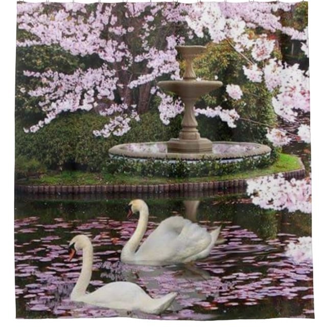 Schwäne Duschvorhang (Vorderseite)