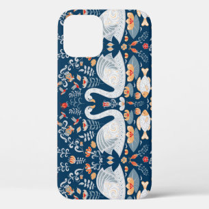 Schwäne, Fische, Blume, Volksmuster. Case-Mate iPhone Hülle