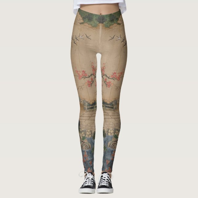 Schwäne im Flug Leggings (Vorderseite)