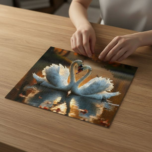 Schwäne im Herbst Puzzle