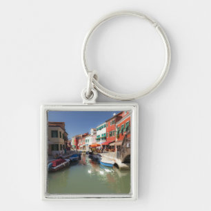 Schwäne im Kanal, Burano-Insel, Venedig, Italien Schlüsselanhänger