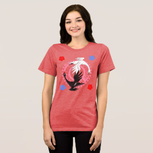 Schwäne im Kreis - Liebe Besiegt Alles Romantische Tri-Blend Shirt