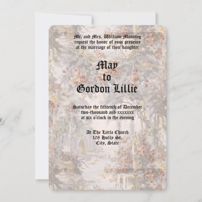 Schwäne im Rose Einladung (Vorderseite)