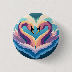 Schwäne in Liebe Button