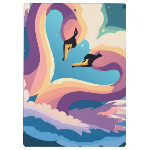 Schwäne in Liebe Klemmbrett