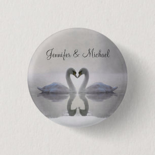 Schwäne in Liebe ~ Knopf Button