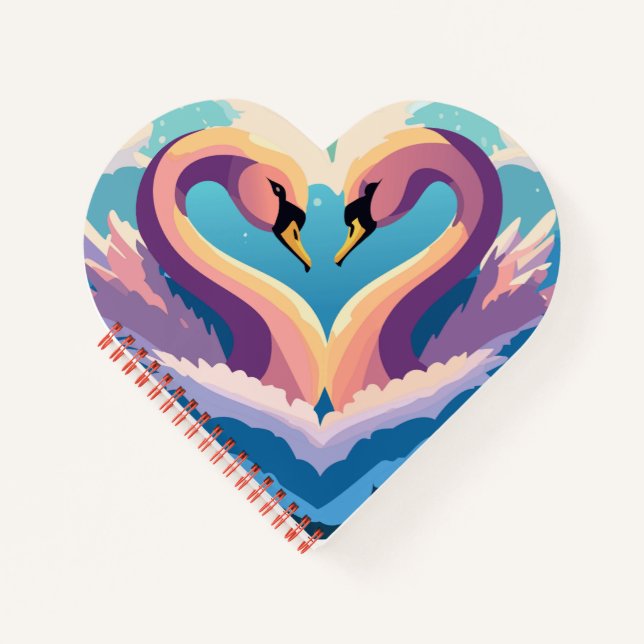 Schwäne in Liebe Notizbuch (Vorderseite)