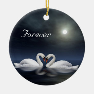 Schwäne Keramik Ornament