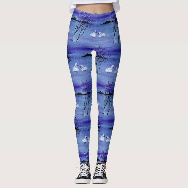 Schwäne Leggings (Vorderseite)