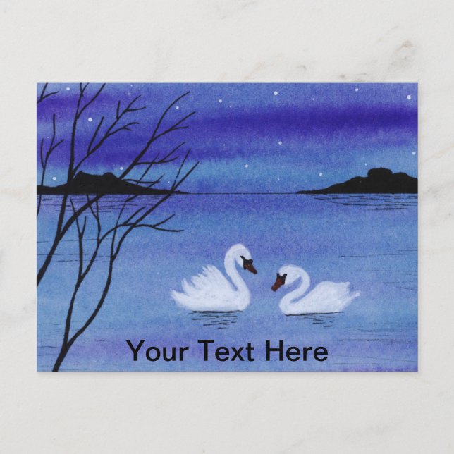 Schwäne Postkarte (Vorderseite)