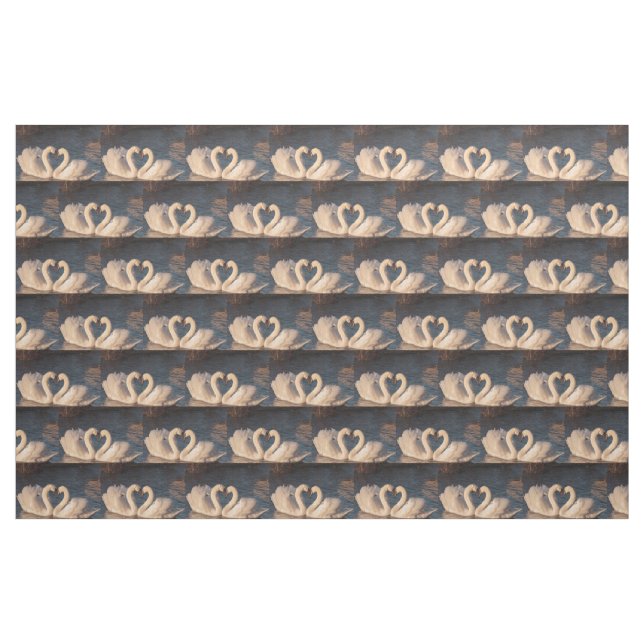 Schwäne und Liebe Stoff (Fat Quarter (45,7 x 55,9 cm))