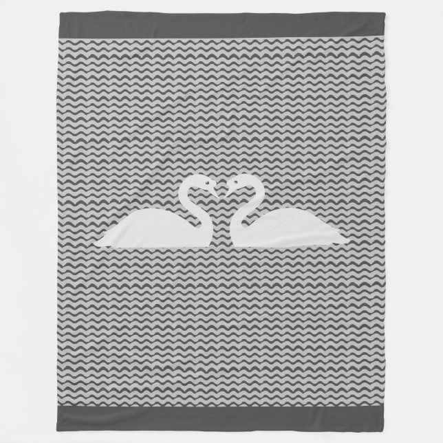 Schwäne und Waves Fleecedecke (Vorderseite)