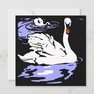 Schwäne von viktorianischen Holzschnitztieren Ankündigung