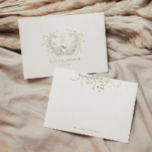 Schwanen-Blumen-Monogramm-Wappen-Hochzeit
