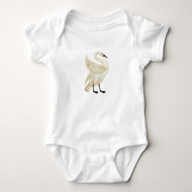 Schwanengeflügel Seen Teiche Flüsse Baby Strampler (Vorderseite)