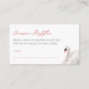Schwanenprinzessin-Baby-Shower-Windeln-Raffle Begleitkarte