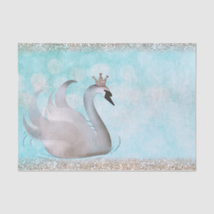 Schwanenprinzessin Blau Gold Glitter Funkeln Gesch Seidenpapier