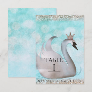 Schwanenprinzessin Gold Glitter Märchen Tisch Numm Einladung