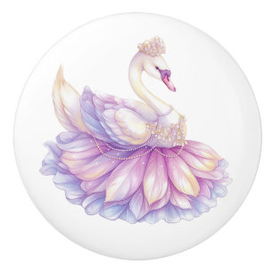 Schwanenprinzessin-Mädchen-Keramikknopf Keramikknauf