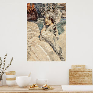 Schwanenprinzessin Vrubel-Gemälde Vintage Beauty Poster