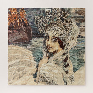 Schwanenprinzessin Vrubel-Gemälde von Vintage Beau Puzzle