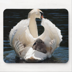 Schwanenschwan weiß mousepad