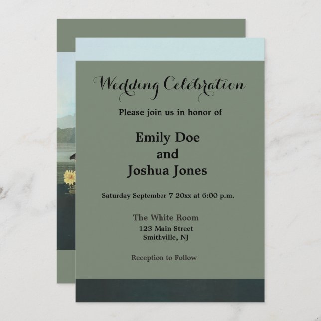 Schwanenschwäne Einladung (Vorne/Hinten)