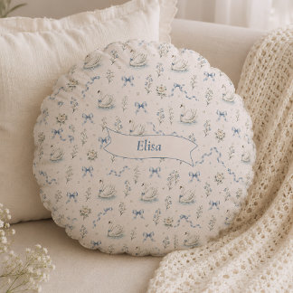 Schwanensee Cottagecore Vintage-Bogen-Geschenk mit Rundes Kissen