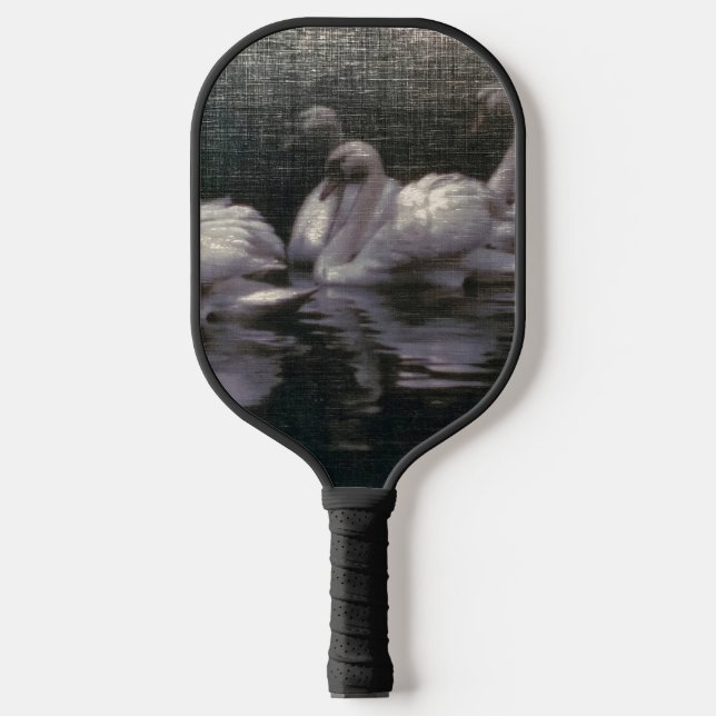 Schwanensee im Mondlicht Pickleball Schläger (Vorderseite)