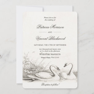 Schwanensee-Liebes-Hochzeitseinladung Einladung