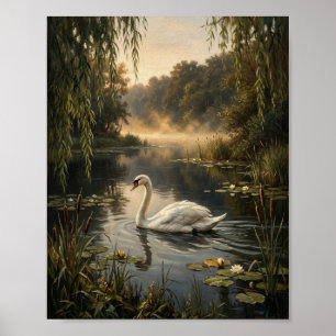 Schwanensee Romantische Landschaft I Poster