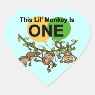 Schwangere Affen 1. Geburtstag t Shirts und Gesche Herz-Aufkleber