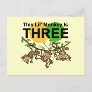 Schwangere Affen 3. Geburtstagshirts und Geschenke Postkarte