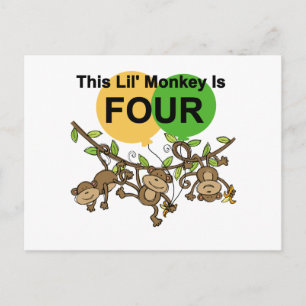Schwangere Affen 4. Geburtstagsgeschenke und Gesch Postkarte