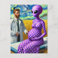 Schwangere Alien in einem Weizenfeld Dr. Van Gogh