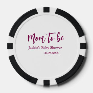 Schwangere Babyparty Name Datum rosa einfach minim Pokerchips
