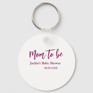 Schwangere Babyparty Name Datum rosa einfach minim Schlüsselanhänger