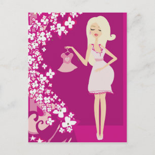schwangere Blondine Postkarte