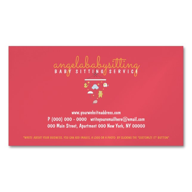 Schwangere Doula Baby Room Dekoration Hanger Toy K Magnetische Visitenkarte (Vorderseite)