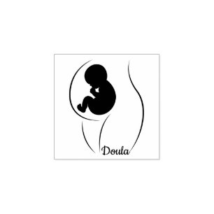 Schwangere Doula Gummistempel