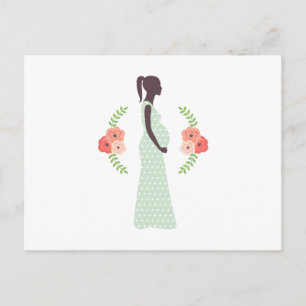 Schwangere Frau Ankündigungspostkarte