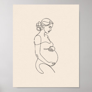 Schwangere Frau Druck, Wertposter Papier (Matt) Poster
