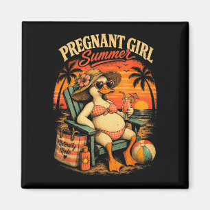 Schwangere Frau Mädchen Sommer lustige Ente Baby Magnet