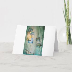 Schwangere Frau mit Lotos-Blumen Karte