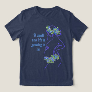 Schwangere Frau Silhouette mit Zitat Tri-Blend Shirt