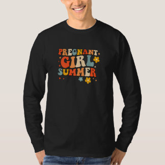 Schwangere Frau Sommer, Babyankündigung, Pr T-Shirt