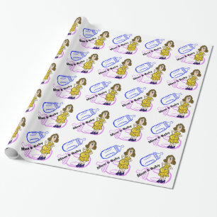 Schwangere Frauen-u. Baby-Flaschen-Packpapier Geschenkpapier